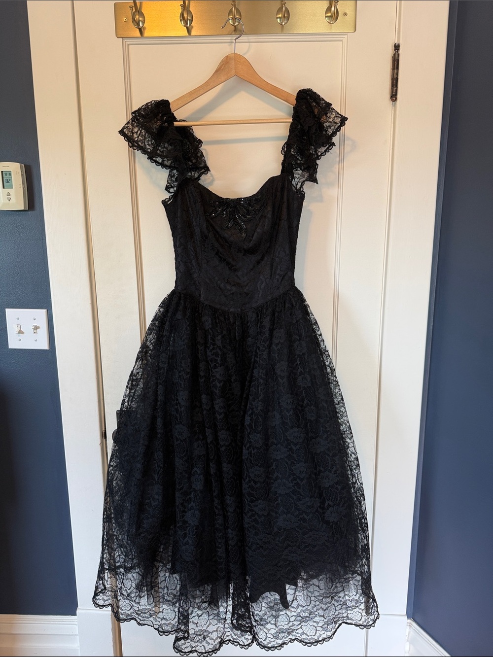 Vintage Gunne Sax black lace dress size 9